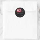 Iemand wordt dood wakker ronde sticker (Tas)