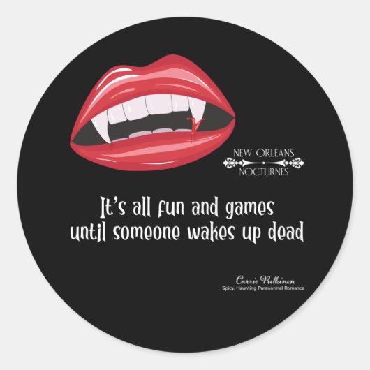Iemand wordt dood wakker ronde sticker (Voorkant)