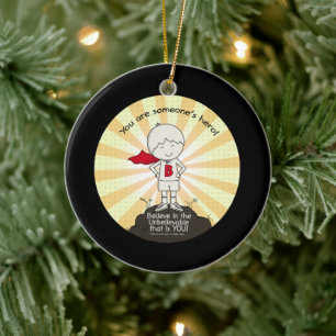 Iemand zijn held keramisch ornament