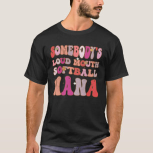 Iemands Luidruchtige Softbal Oma Groovy Retro O T-shirt