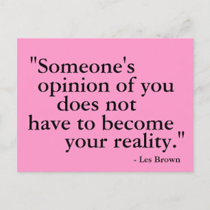 Iemand's mening... motivatie briefkaart. briefkaart