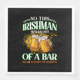 Ier drinkend bier St. Patrick's Day Servet