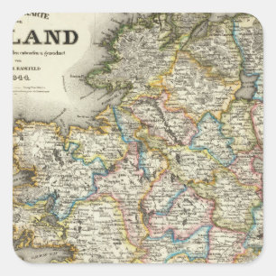Ierland 13 vierkante sticker
