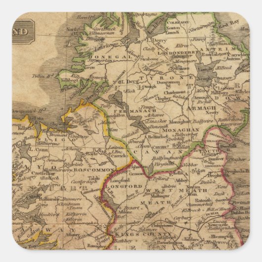 Ierland 4 vierkante sticker (Voorkant)