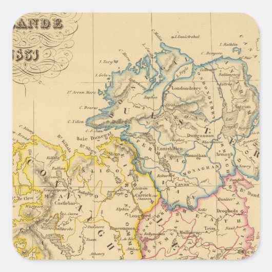 Ierland 5 vierkante sticker (Voorkant)