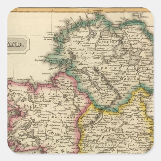 Ierland 7 vierkante sticker (Voorkant)