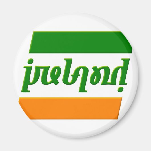 'Ierland' Ambigram Magneet (Voorkant)