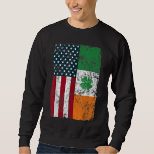 Ierland Amerikaanse vlag Dual Citizen Patriotic Di Trui