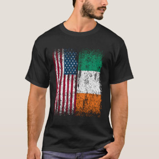 Ierland Amerikaanse vlag Gift Amerikaanse Geboren T-shirt