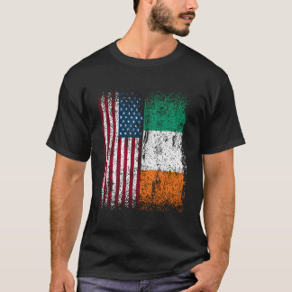 Ierland Amerikaanse vlag Gift Amerikaanse Geboren  T-shirt