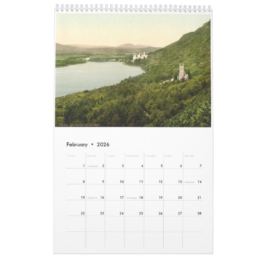 Ierland, antiek Ierse afbeeldingen kalender (Feb 2026)