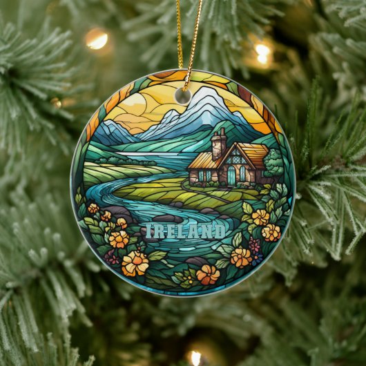 Ierland Country House Souvenir Keramisch Ornament (Boom)