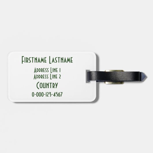 Ierland custom bagagelabel (Achterkant horizontaal)