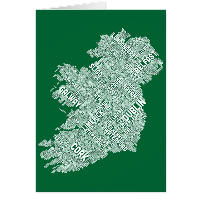 Ierland Eire City Text map (Voorkant)