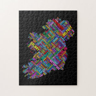 Ierland Eire City Text map Legpuzzel