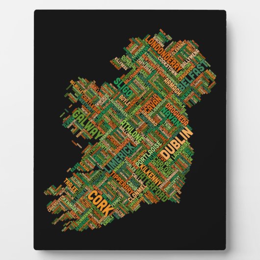 Ierland Eire Stad Text kaart Fotoplaat (Voorkant)