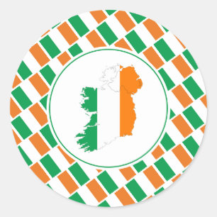 IERLAND FLAG Irish Map Stylish Patriotic Ronde Sticker