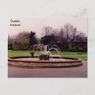 Ierland, fontein, St. Stephens Green, Dublin Briefkaart