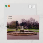 Ierland, fontein, St. Stephens Green, Dublin Briefkaart (Voorkant / Achterkant)