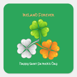 Ierland Forever Lucky Shamrock Vierkante Sticker