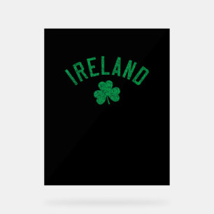 Ierland Gebogen tekst Shamrock Distressed Green Pr Acryl Bord