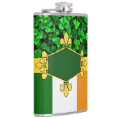 Ierland groene shamrocks, monogram/initialen toevo heupfles (Rechts)