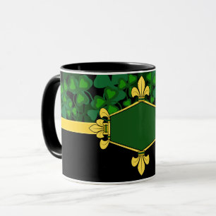 Ierland groene shamrocks, voeg monogram/initiaal t mok