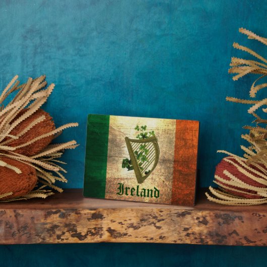 Ierland Harp Flag Tabletop Fotoplaat (Zijkant)