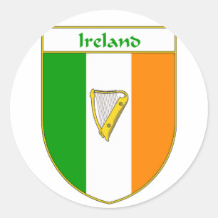 Ierland Harp Irish Flag Shield Ronde Sticker