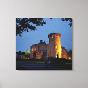 Ierland, het Dromoland Castle verlicht in de schem Canvas Afdruk
