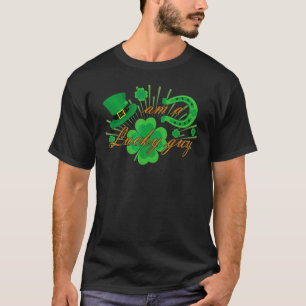 Ierland Hoefijzer Met Groene Lucky Hoed Happy St P T-shirt