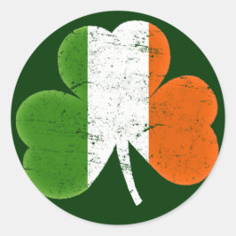 Ierland Ierse vlag Classic Shamrock Ronde Sticker