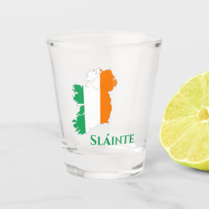 Ierland Ierse vlag Kaart Gaelic Sláinte Cheers Shot Glas