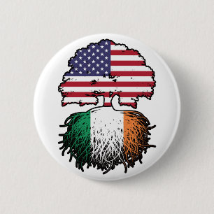 Ierland Irish American USA Ronde Button 5,7 Cm