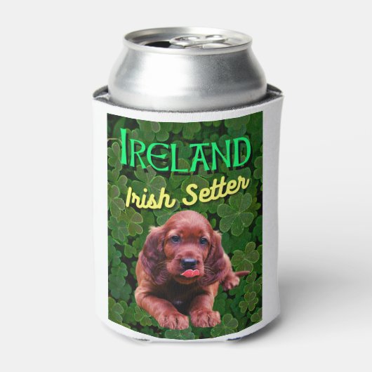 Ierland Irish Setter Clovers Shamrocks Blikjeskoeler (Blikje Voorkant)