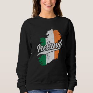 Ierland Kaart En Vlag Vintage Souvenir Vervuild H Trui