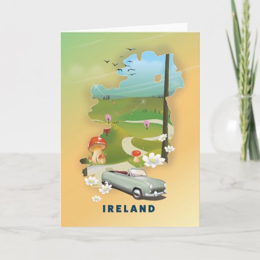 Ierland kaart vintage-poster (Voorkant)