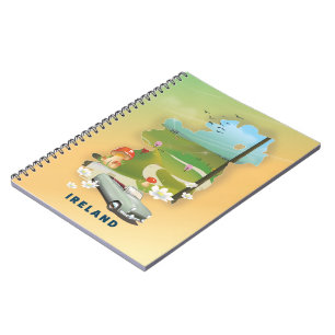 Ierland kaart vintage reisposter notitieboek