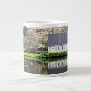 Ierland, kerk, stenen muur, meer, fotografie jumbo mok