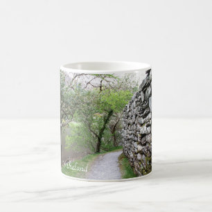 Ierland, kerk, stenen muur, meer, fotografie koffiemok