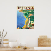 Ierland, kustlijn, oud poster (Keuken)