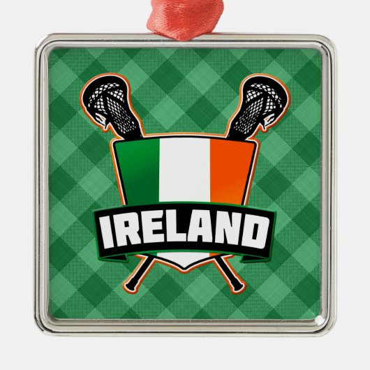 Ierland Lacrosse Irish Metalen Ornament (Voorkant)