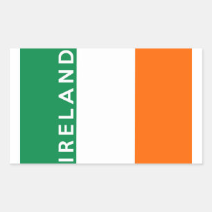 ierland land land vlag symbool naam tekst rechthoekige sticker