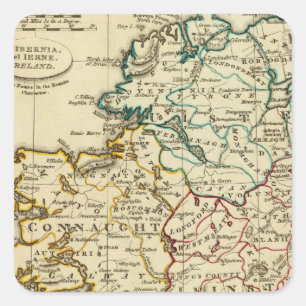 Ierland met vastgestelde grenzen vierkante sticker