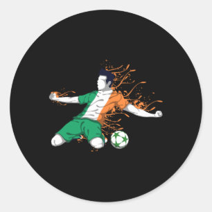 Ierland Nationaal Voetbal - Ierse Vlag Voetbal Lie Ronde Sticker
