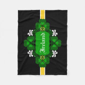Ierland National Shamrock wit bloem-aangepaste naa Fleece Deken (Voorkant)
