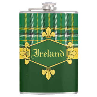 Ierland Nationale Tartan, pas met naam aan Heupfles