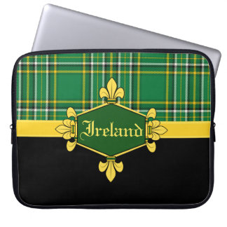 Ierland Nationale Tartan, pas met naam aan Laptop Sleeve