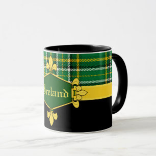 Ierland Nationale Tartan, pas met naam aan Mok