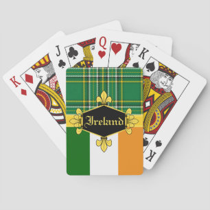 Ierland Nationale Tartan, vlag, Aanpassen met naam Pokerkaarten